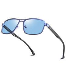 Double beam rectangle New Polarized Sunglasses Men Trend Fashion shades Outdoor Travel Metallic plastic sun glasses 5925